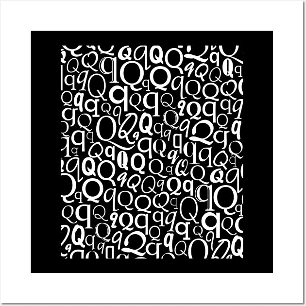 Q - Typography (White) Wall Art by gillianembers